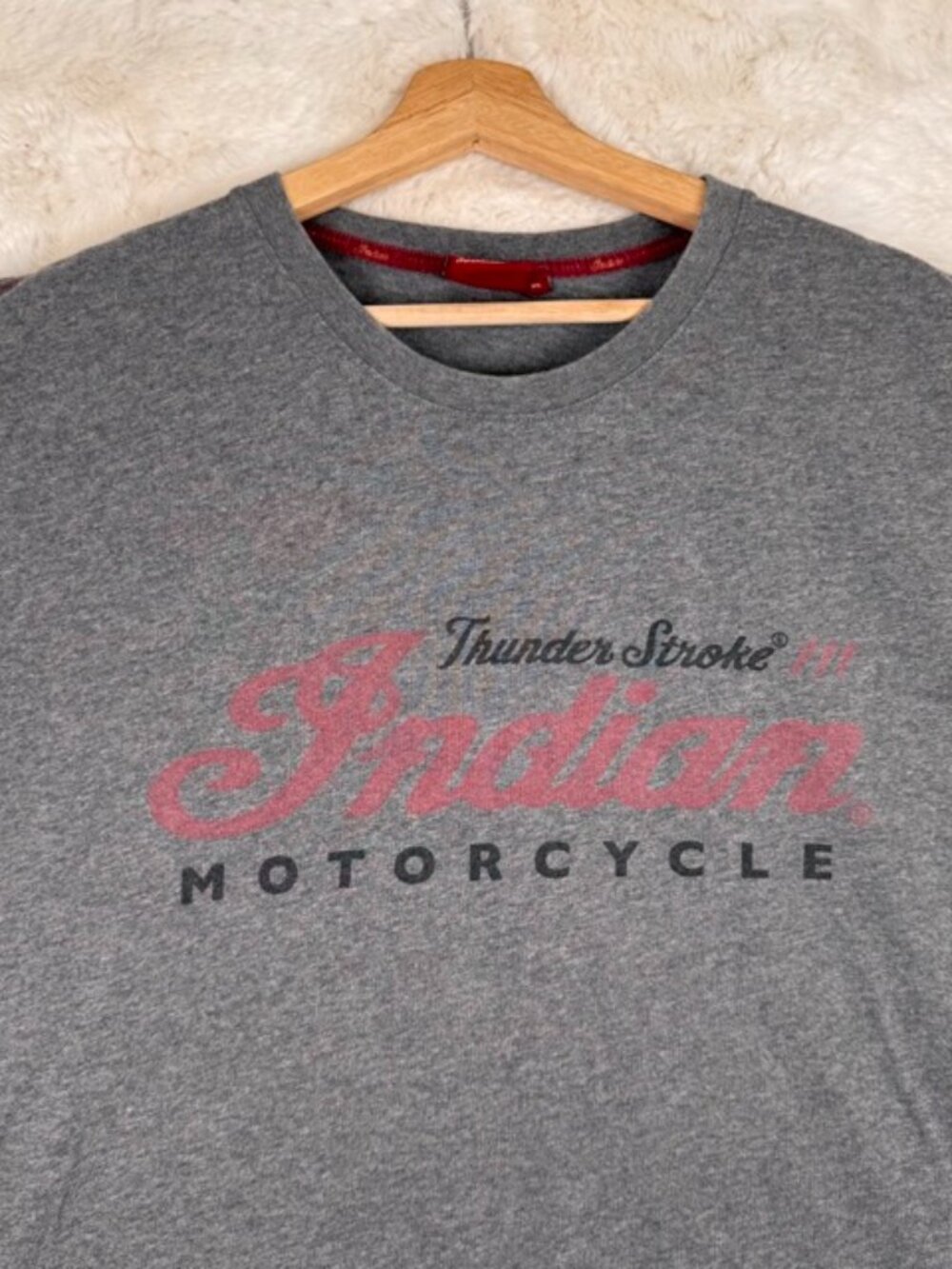 Indian Motorcycle Shirt Mens XL Grey Thunder Stroke 111 Graphic Tee Biker